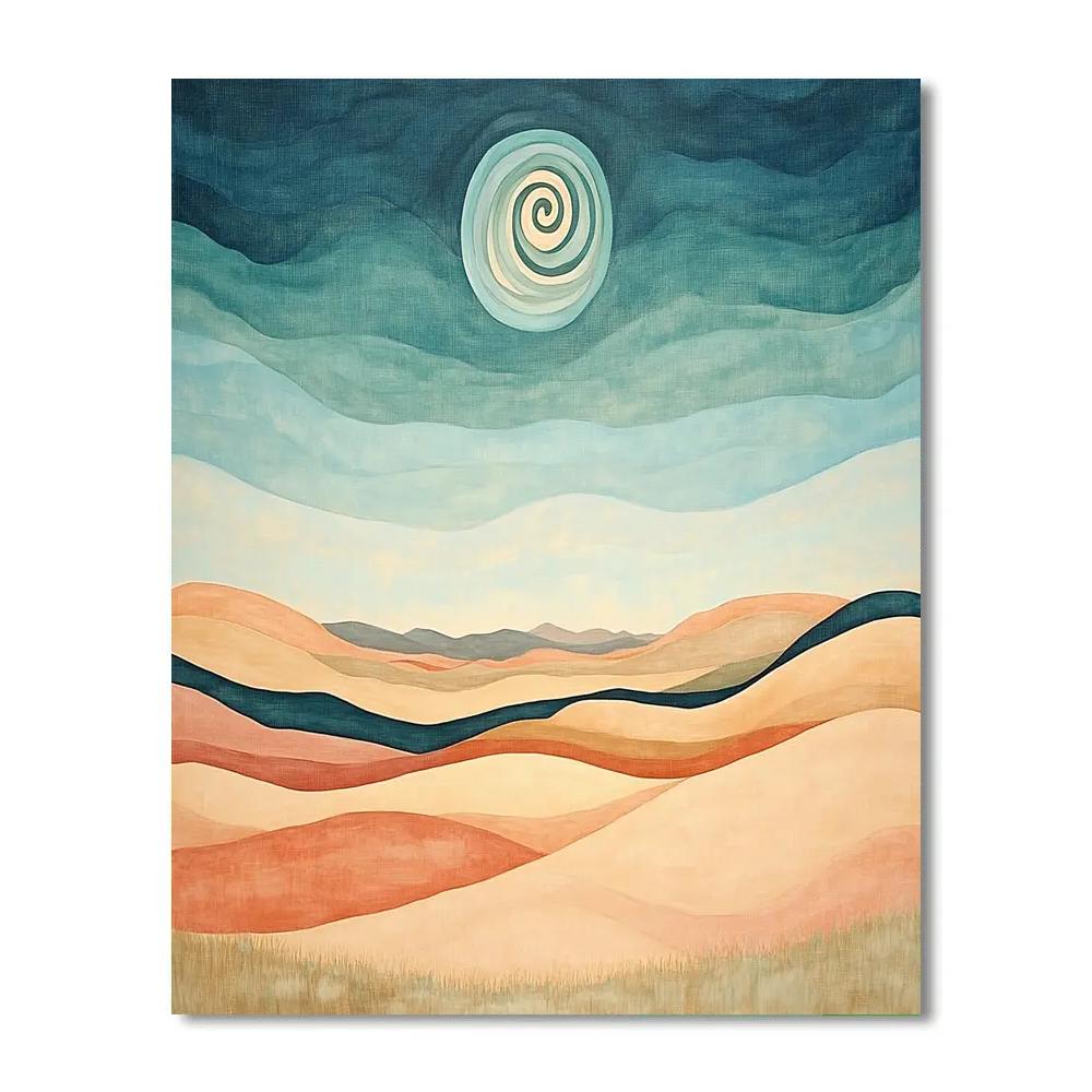 Georgia O’Keeffe Inspired Painted Desert Hills Under Spiral Sky Paint by numbers kits
