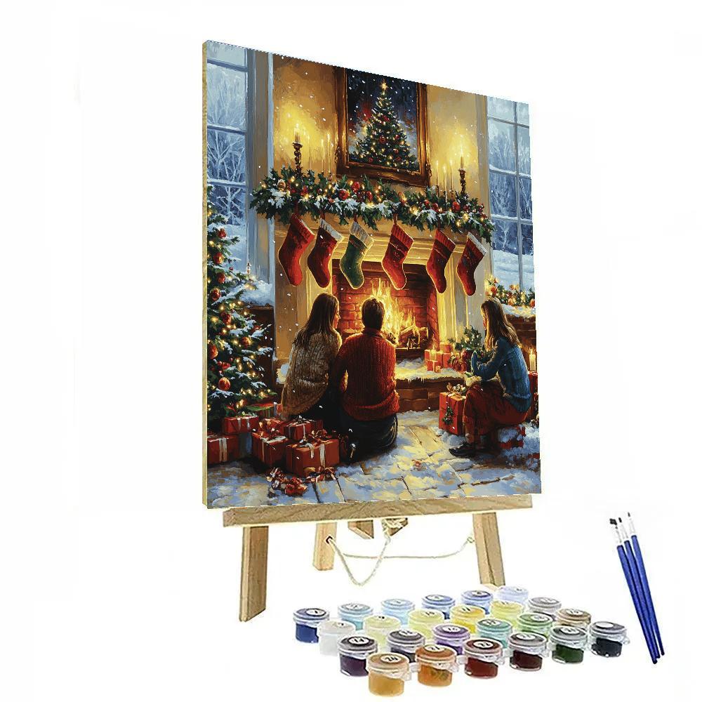 Holly Hearth Gathering Painting by numbers kit