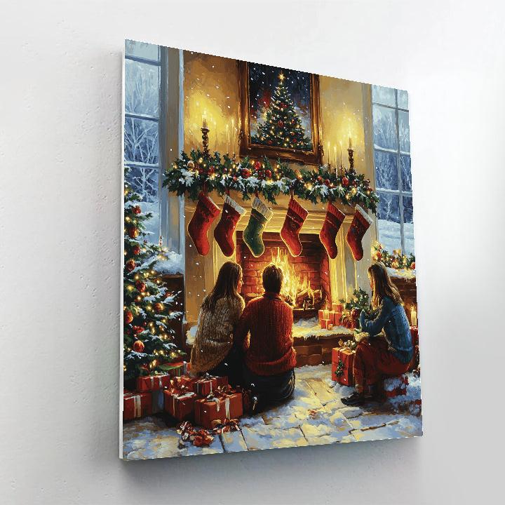 Holly Hearth Gathering Painting by numbers kit