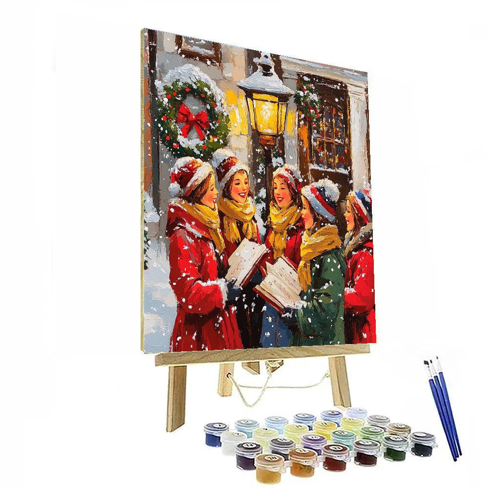 Carols Under The Lantern Snow DIY paint by numbers