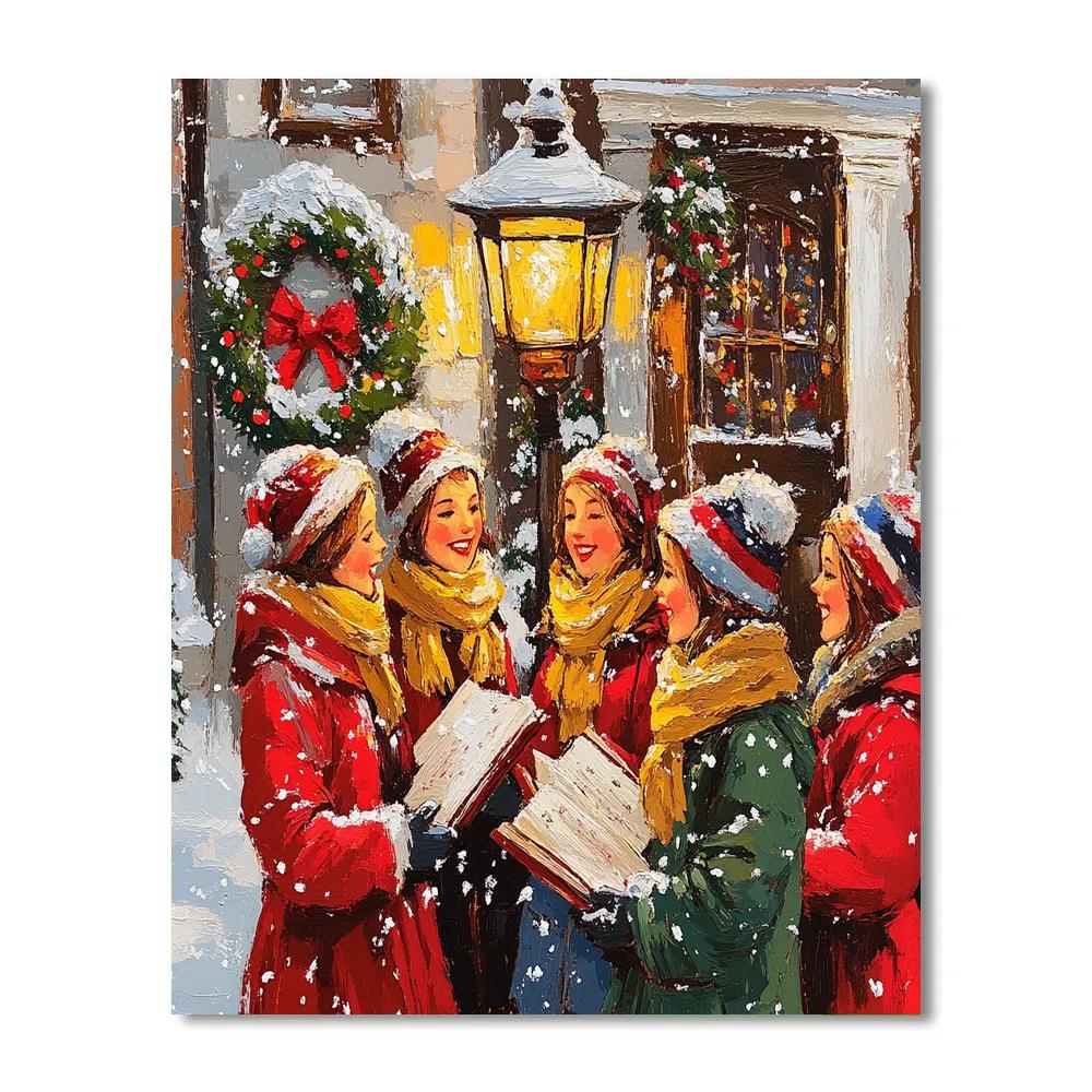 Carols Under The Lantern Snow DIY paint by numbers