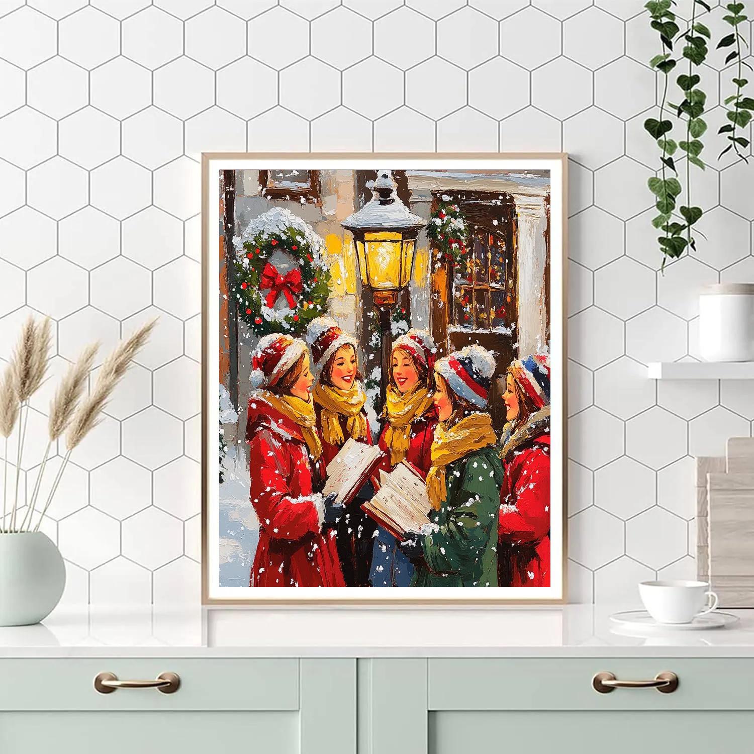 Carols Under The Lantern Snow DIY paint by numbers