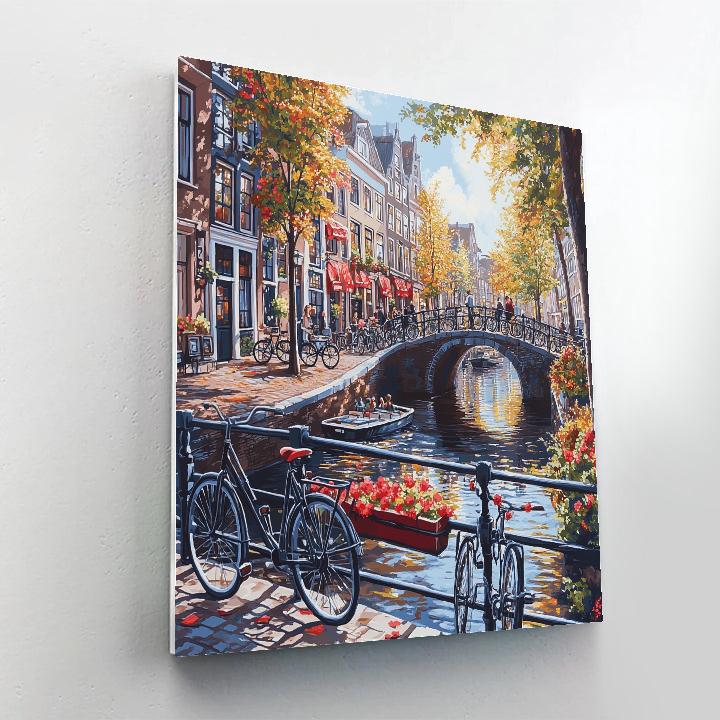 Canals And Bicycles In Jordaan Amsterdam Netherlands Painting by numbers kit