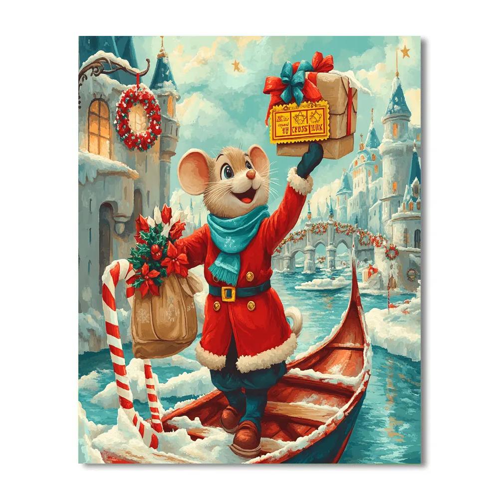 Candy Cane Skyway Over Castle Cove Paint by numbers art