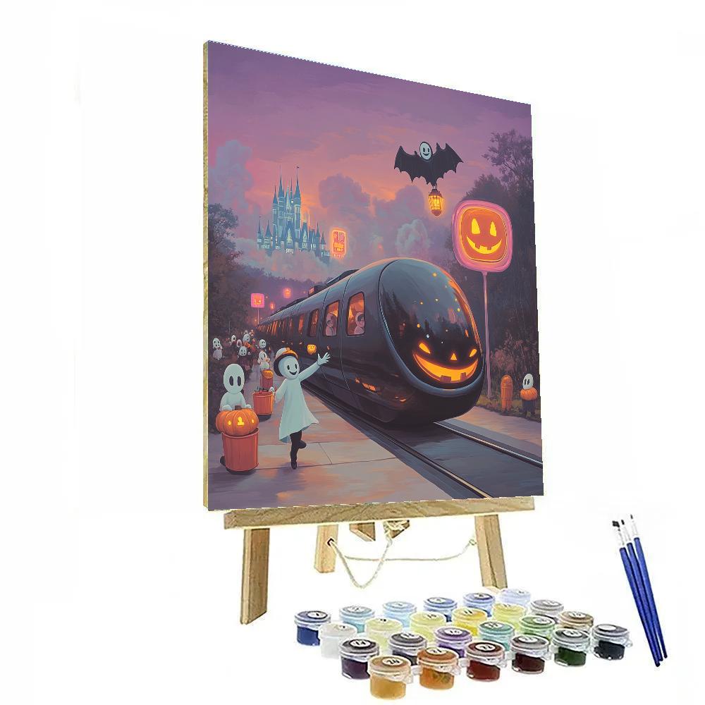 Haunted Monorail Trick Or Treat Station Paint by numbers kits