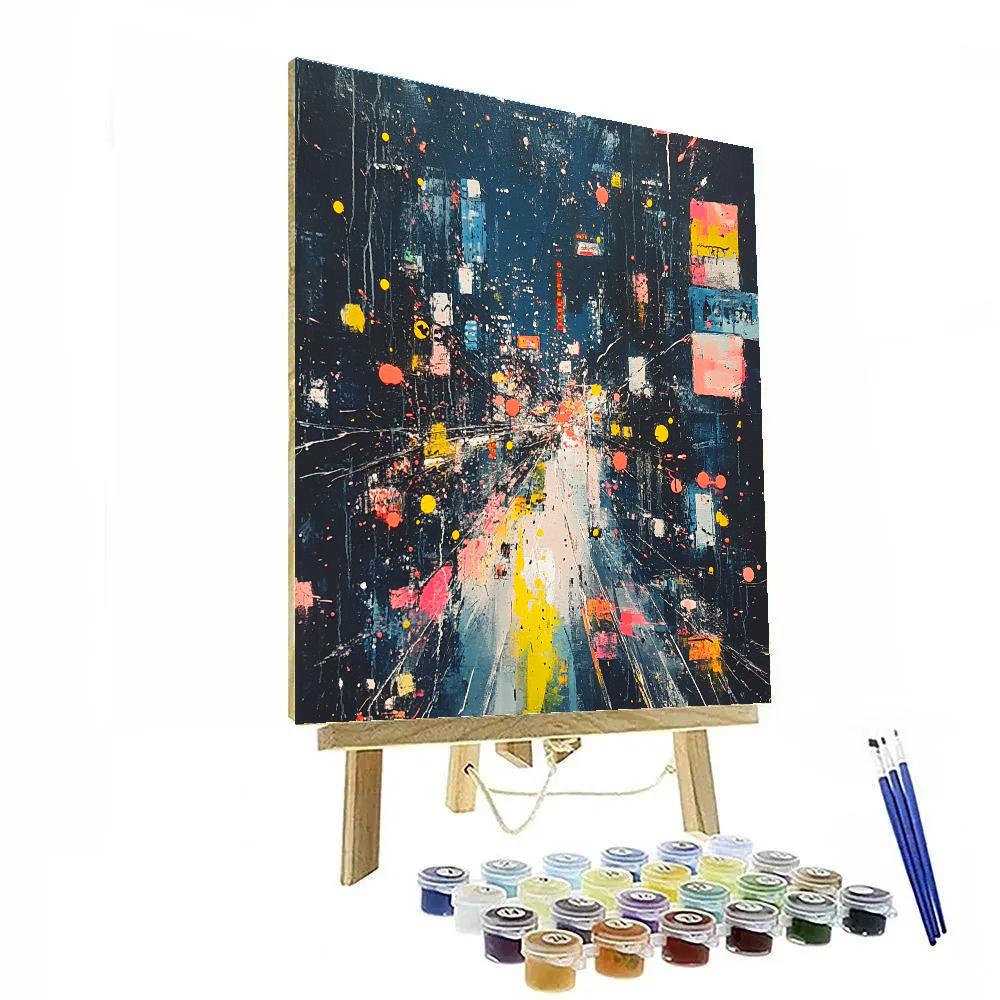 Jackson Pollock Inspired Citylights Night Pulse Painting by numbers kit