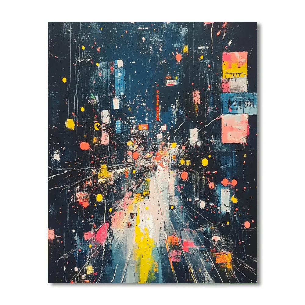Jackson Pollock Inspired Citylights Night Pulse Painting by numbers kit