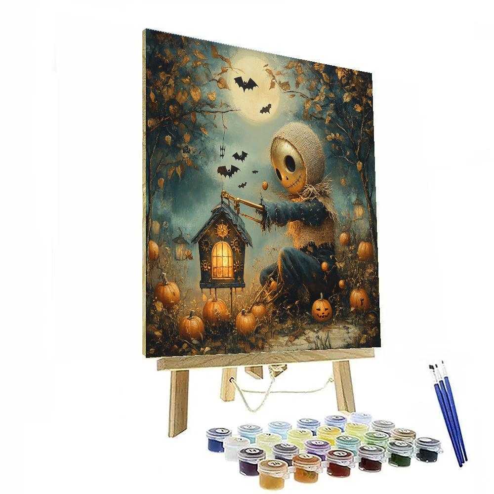 Clockwork Orchard With Haunted Lanterns Painting by numbers kit
