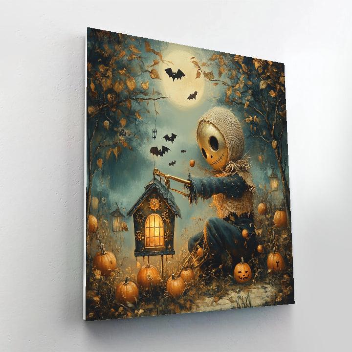 Clockwork Orchard With Haunted Lanterns Painting by numbers kit