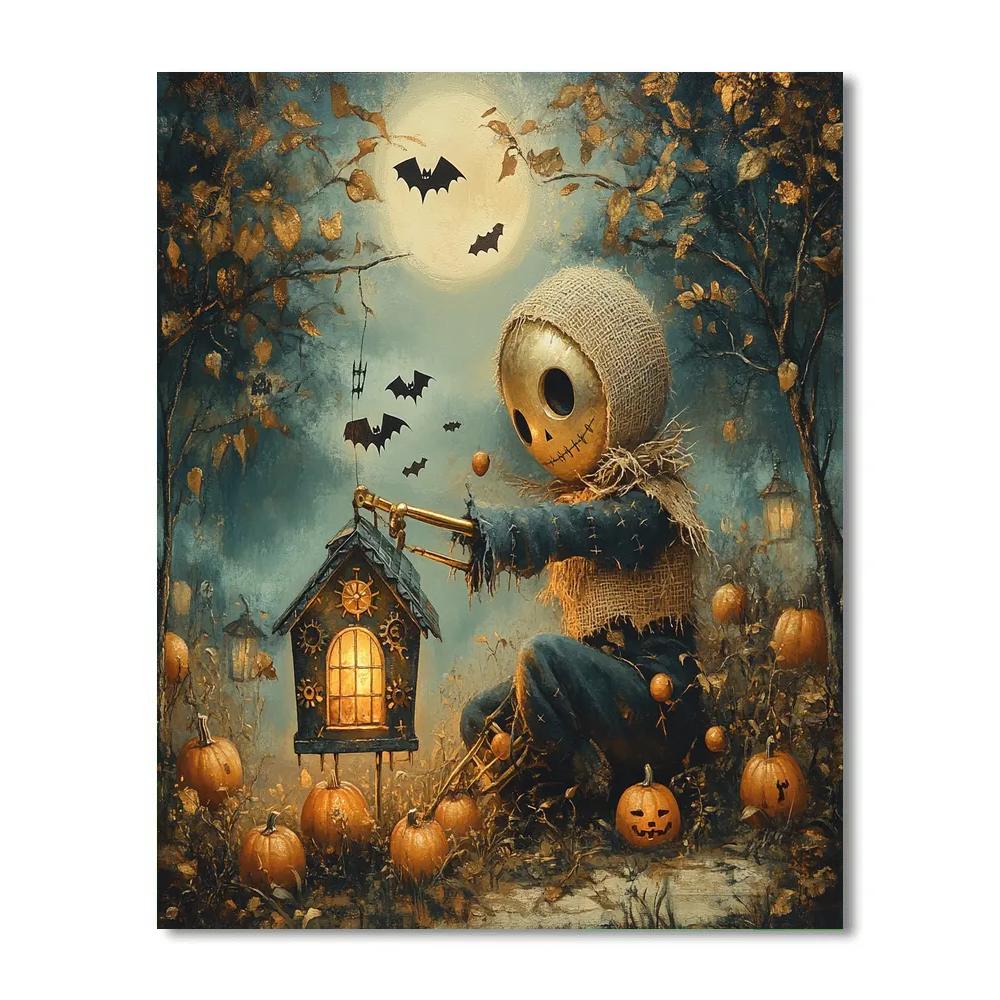 Clockwork Orchard With Haunted Lanterns Painting by numbers kit