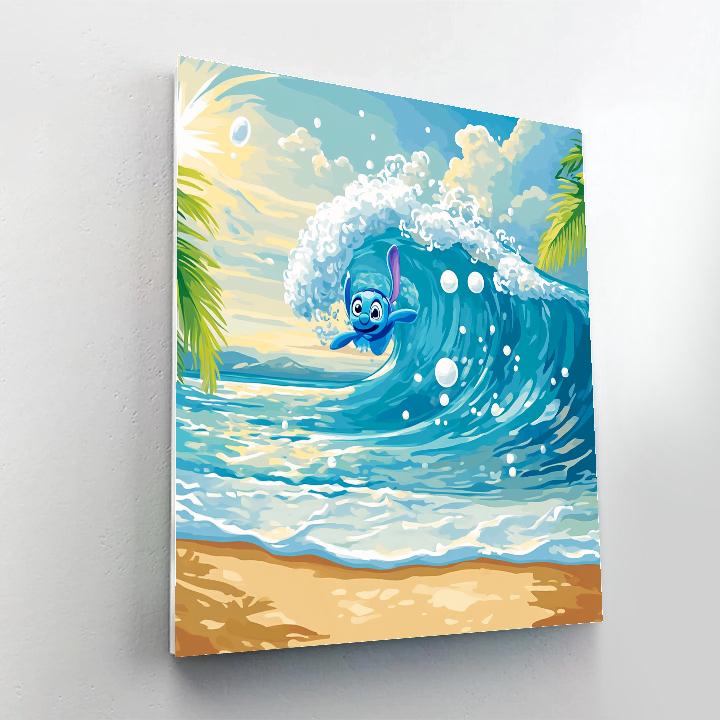 Stitch Tropical Bubble Surf Painting by numbers kit