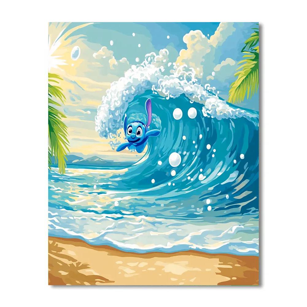 Stitch Tropical Bubble Surf Painting by numbers kit