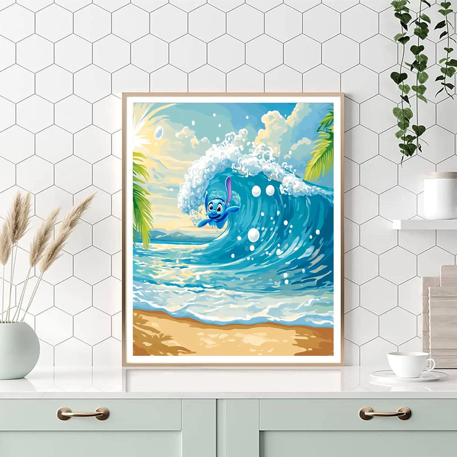 Stitch Tropical Bubble Surf Painting by numbers kit