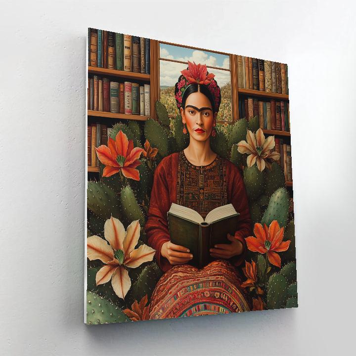 Frida Kahlo Inspired Botanical Library Portrait DIY paint by numbers