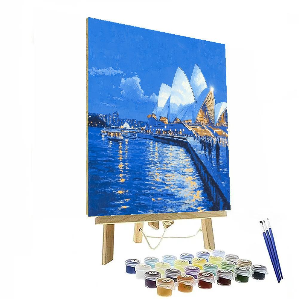Blue Hour At The Sydney Opera House Promenade Sydney Australia Paint by numbers kits