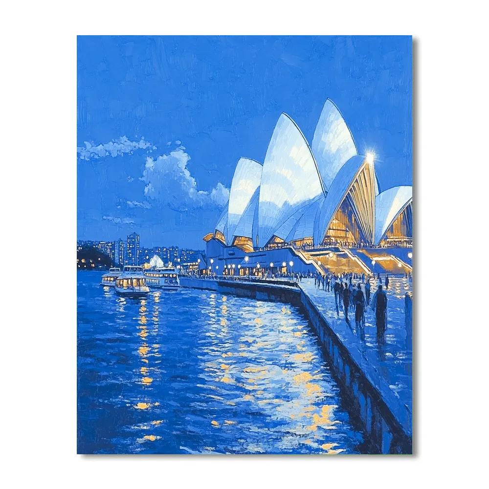 Blue Hour At The Sydney Opera House Promenade Sydney Australia Paint by numbers kits