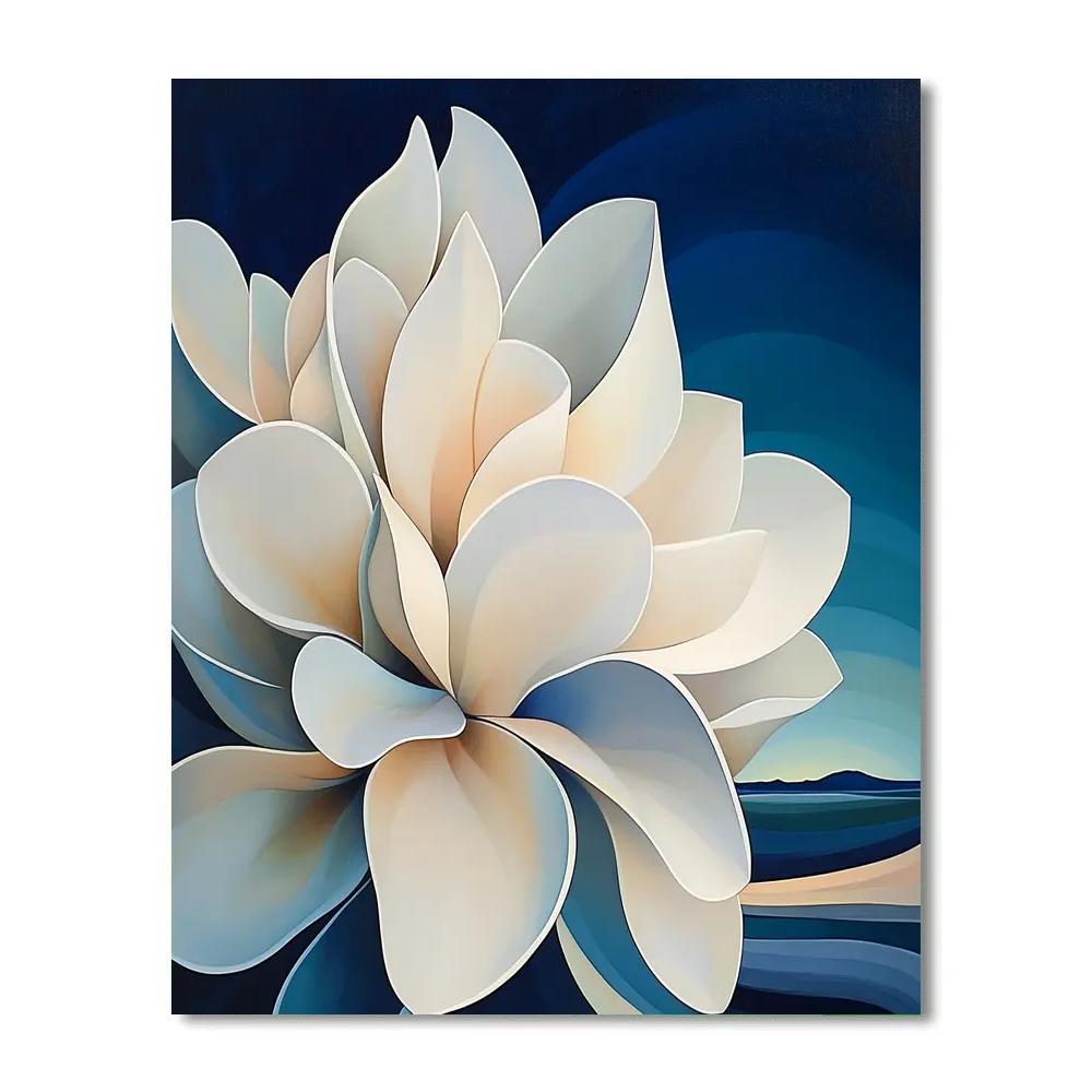 Georgia OKeeffe Inspired Moonlit Desert Flowers Paint by numbers kits