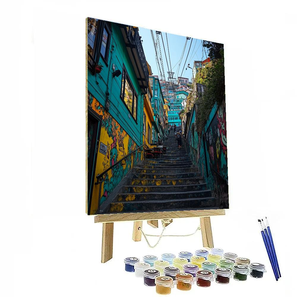 Street Art Alley In Valparaiso Chile Painting by numbers kit