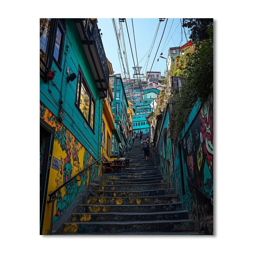 Street Art Alley In Valparaiso Chile Painting by numbers kit