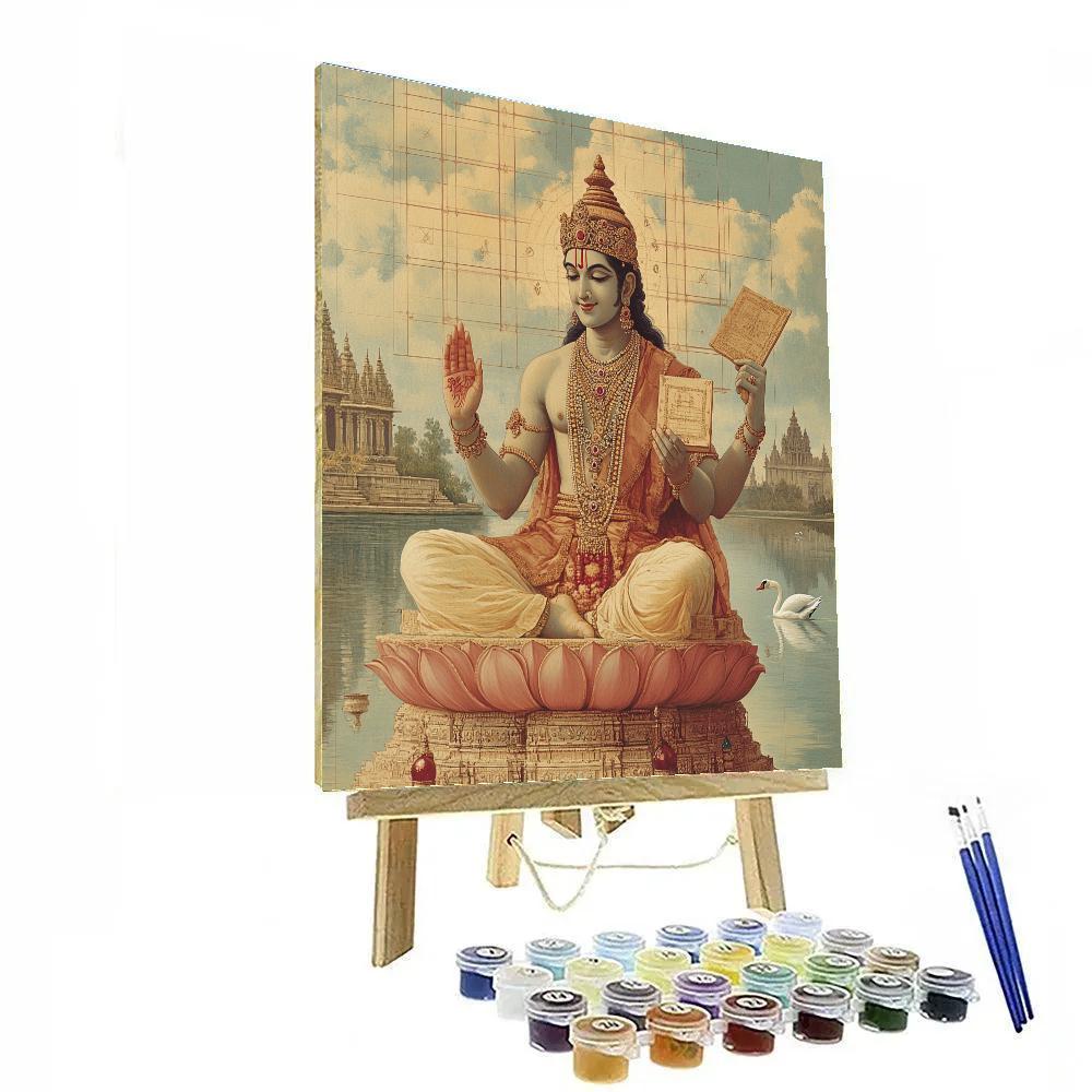 Brahma Lotus Blueprint Pavilion Numbered painting kits