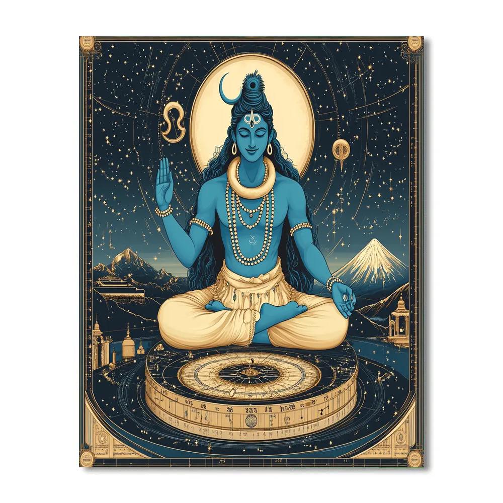 Lotus Observatory With Shiva In Silent Orbit Paint by numbers art