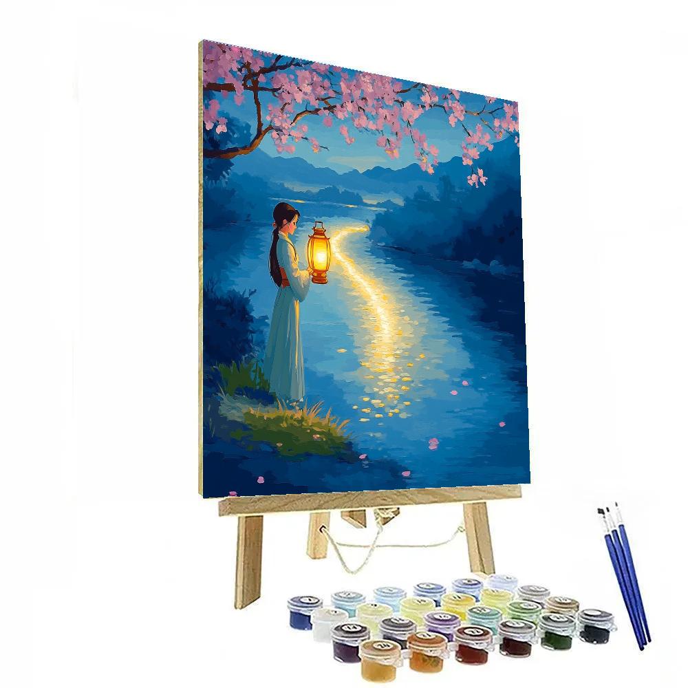 Mulan Lantern River Evening paint by number