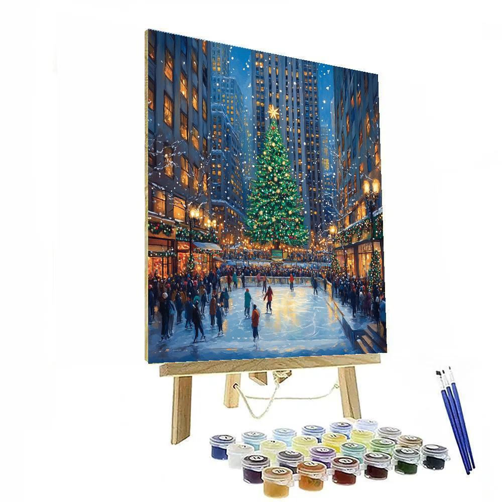 Winter Skating Ring At Rockefeller Center New York City United States Paint by numbers art
