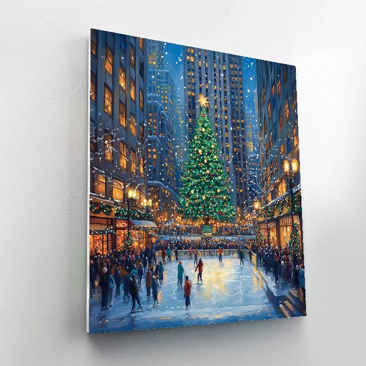 Winter Skating Ring At Rockefeller Center New York City United States Paint by numbers art
