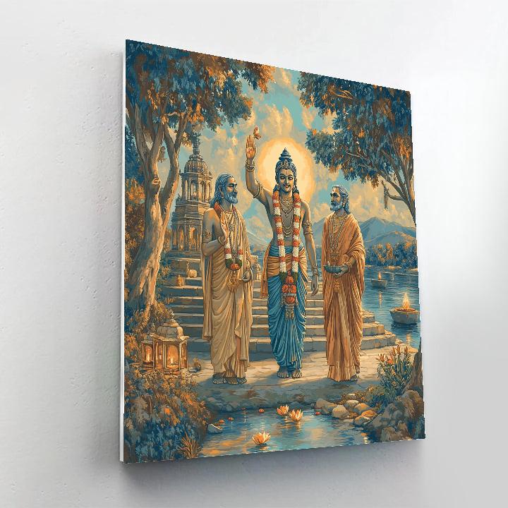Riverbank Debate With Brahma In The Middle Painting by numbers kit