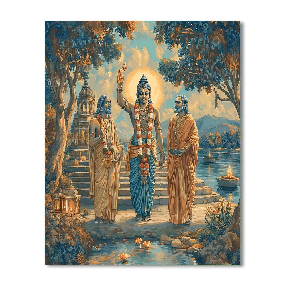 Riverbank Debate With Brahma In The Middle Painting by numbers kit