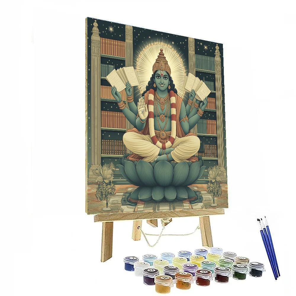 Vishnu As Cosmic Librarian Of The Vedas paint by color