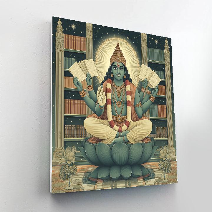 Vishnu As Cosmic Librarian Of The Vedas paint by color