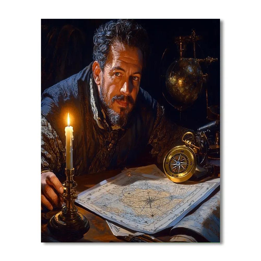 Rembrandt Inspired Candlelit Astronomer Study Paint by numbers art