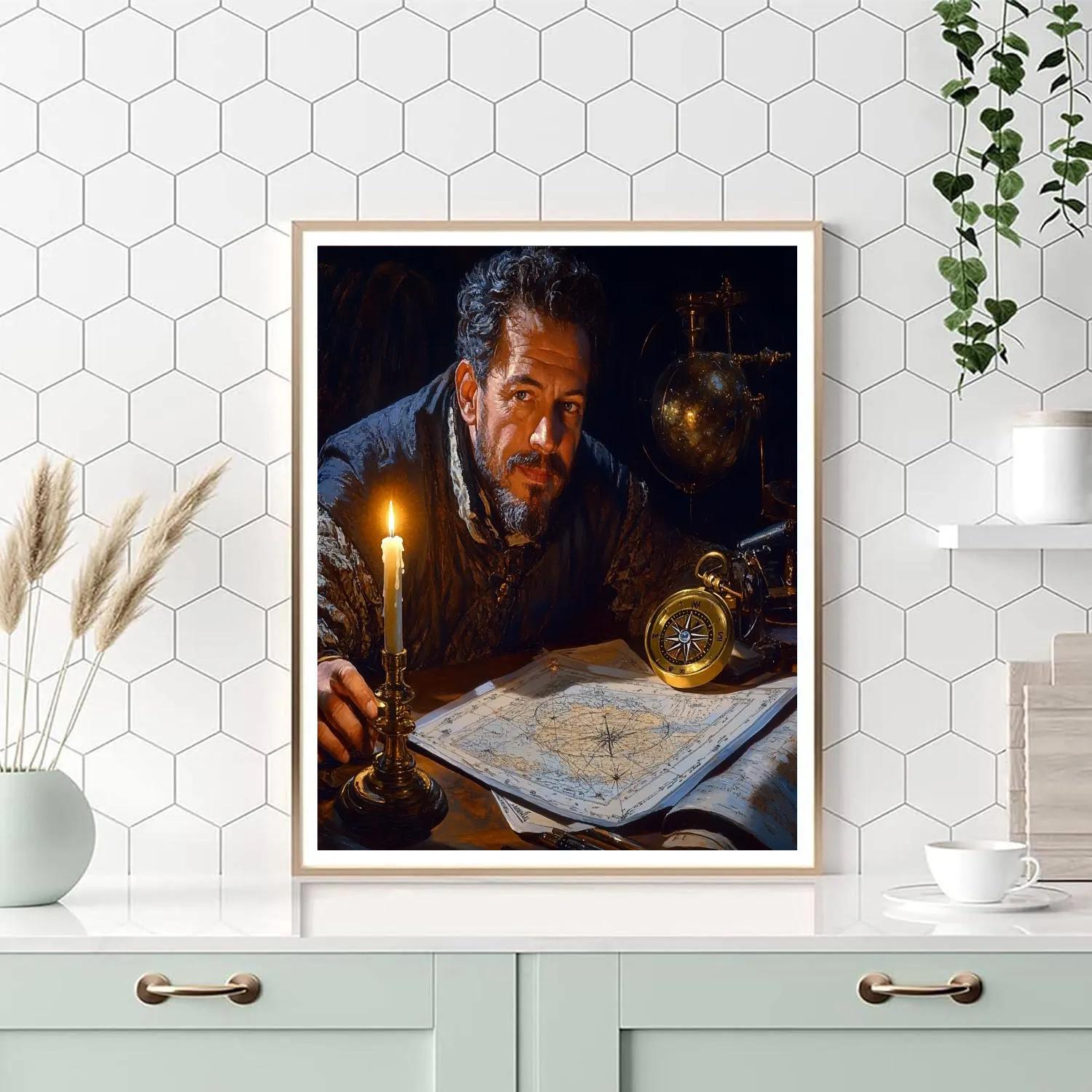 Rembrandt Inspired Candlelit Astronomer Study Paint by numbers art