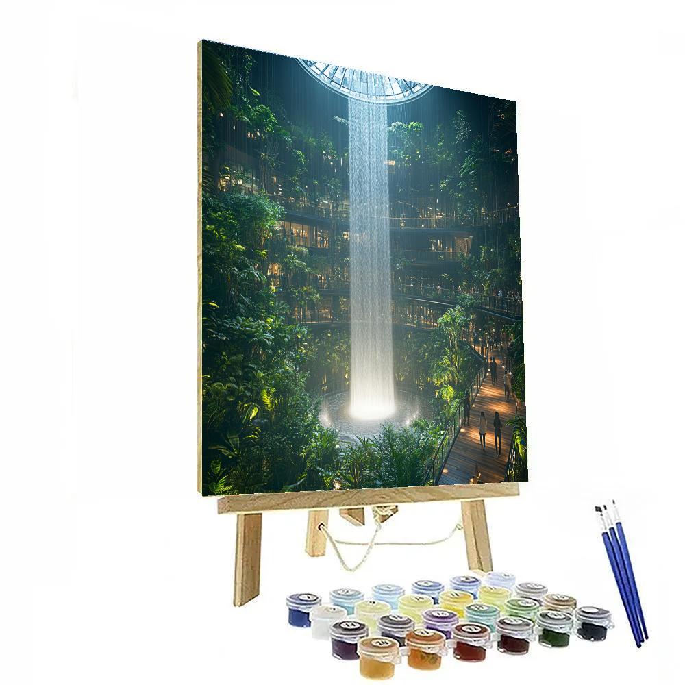 Tropical Walkway At Jewel Changi Singapore painting number kit