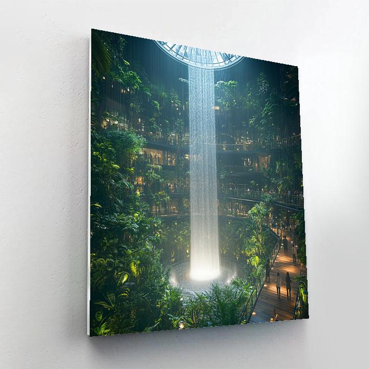 Tropical Walkway At Jewel Changi Singapore painting number kit