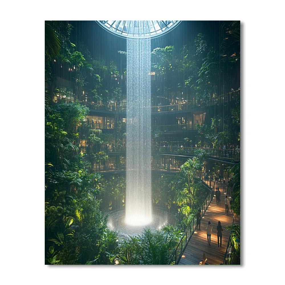 Tropical Walkway At Jewel Changi Singapore painting number kit