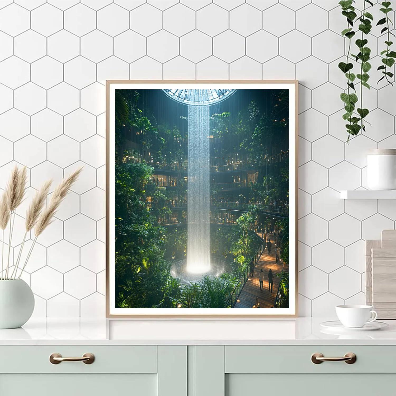 Tropical Walkway At Jewel Changi Singapore painting number kit