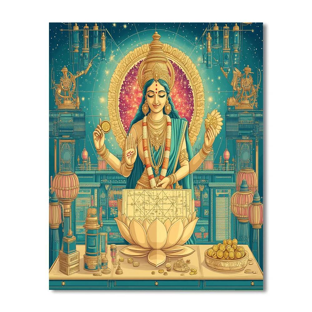 Prosperity Constellation Atlas With Lakshmi Paint by numbers art