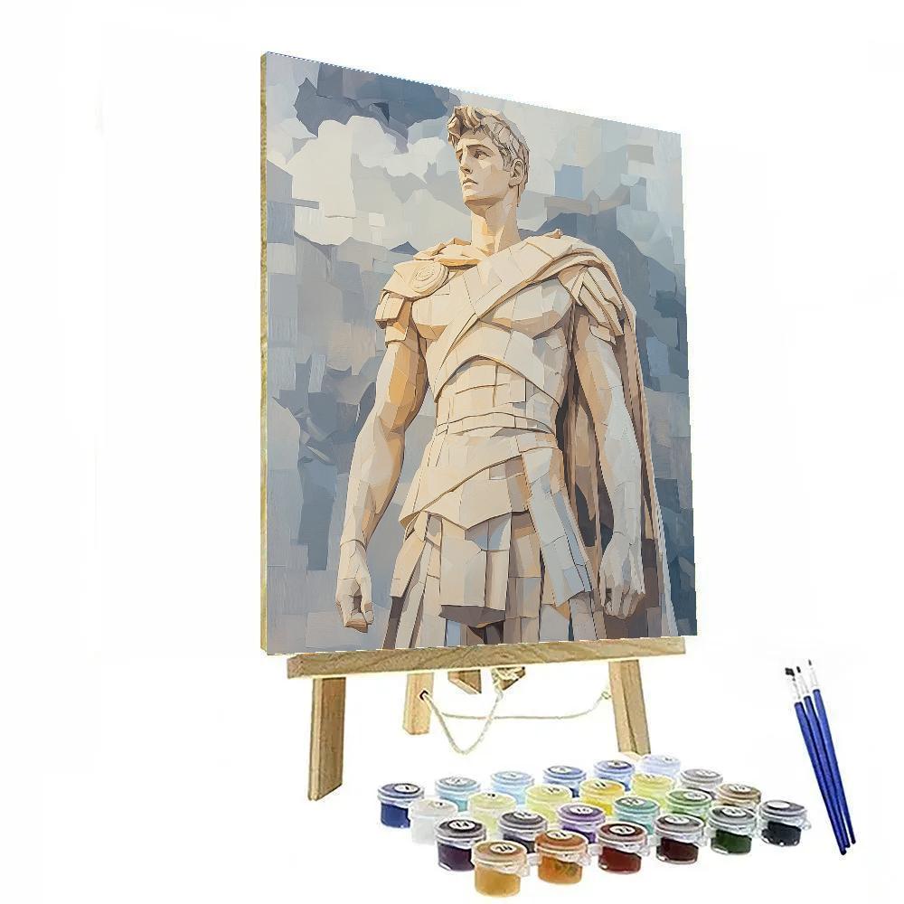 Michelangelo Inspired Marble Mythic Warrior paint by number