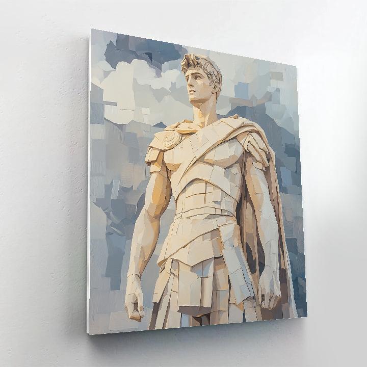 Michelangelo Inspired Marble Mythic Warrior paint by number