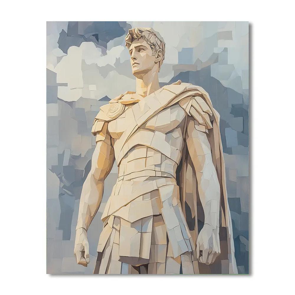 Michelangelo Inspired Marble Mythic Warrior paint by number