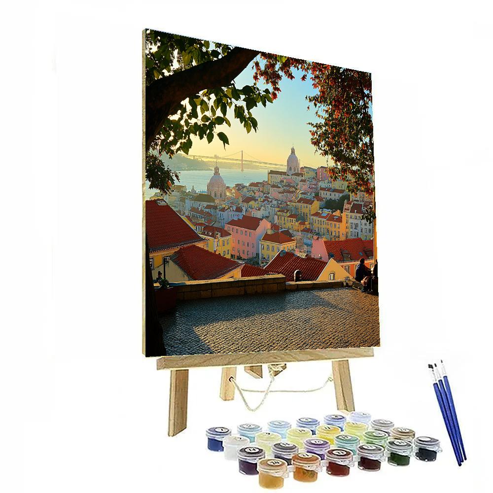 Cliffside Sea View From Miradouro Da Senhora Do Monte Lisbon Portugal Paint by numbers kits