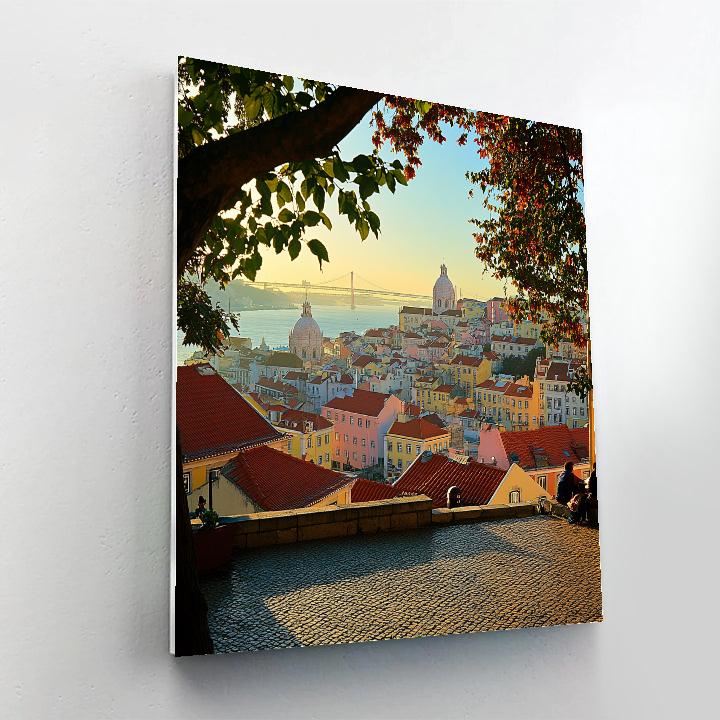 Cliffside Sea View From Miradouro Da Senhora Do Monte Lisbon Portugal Paint by numbers kits