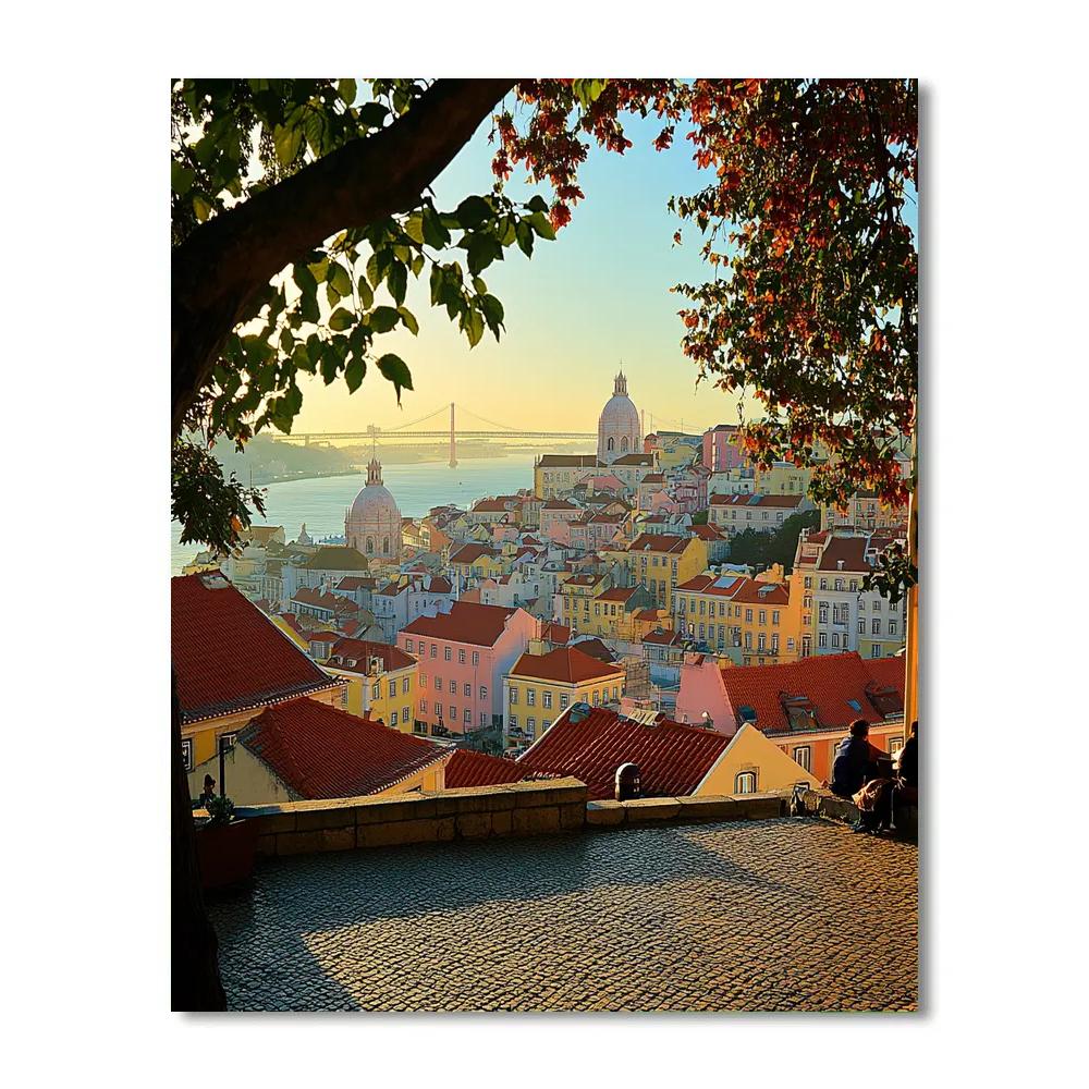 Cliffside Sea View From Miradouro Da Senhora Do Monte Lisbon Portugal Paint by numbers kits