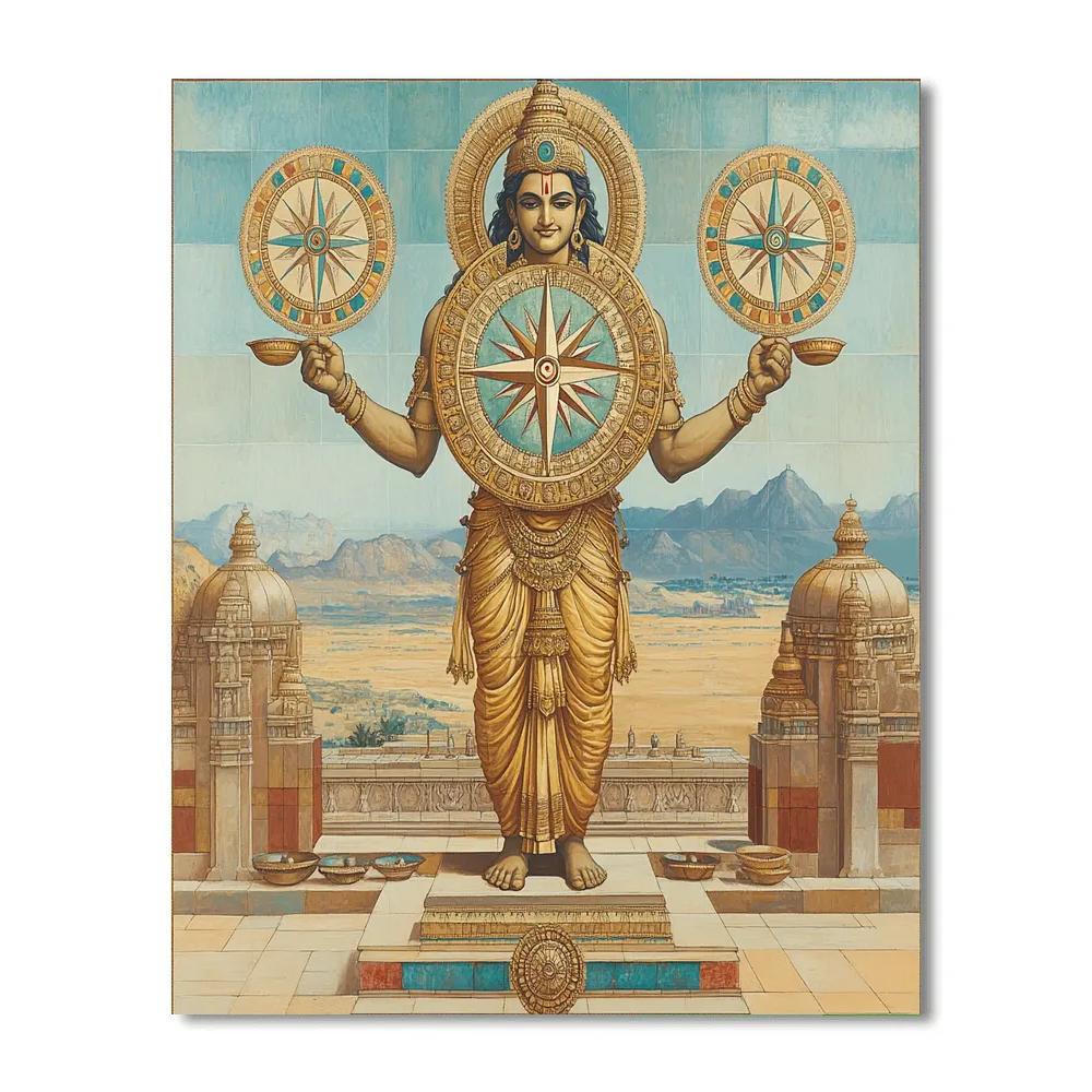 Brahma Crafted Compass Of The Four Directions Painting by numbers kit