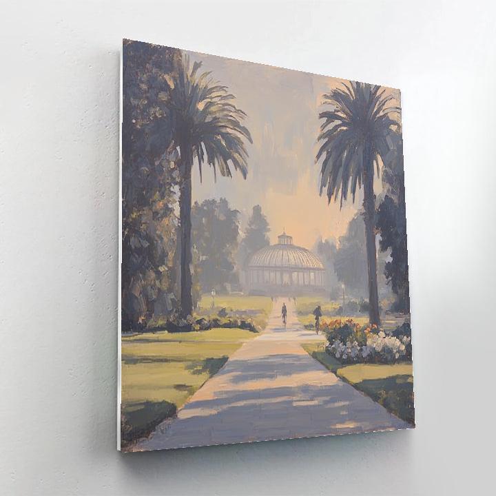 Foggy Morning At The Golden Gate Park Conservatory Area San Francisco United States Paint by numbers art