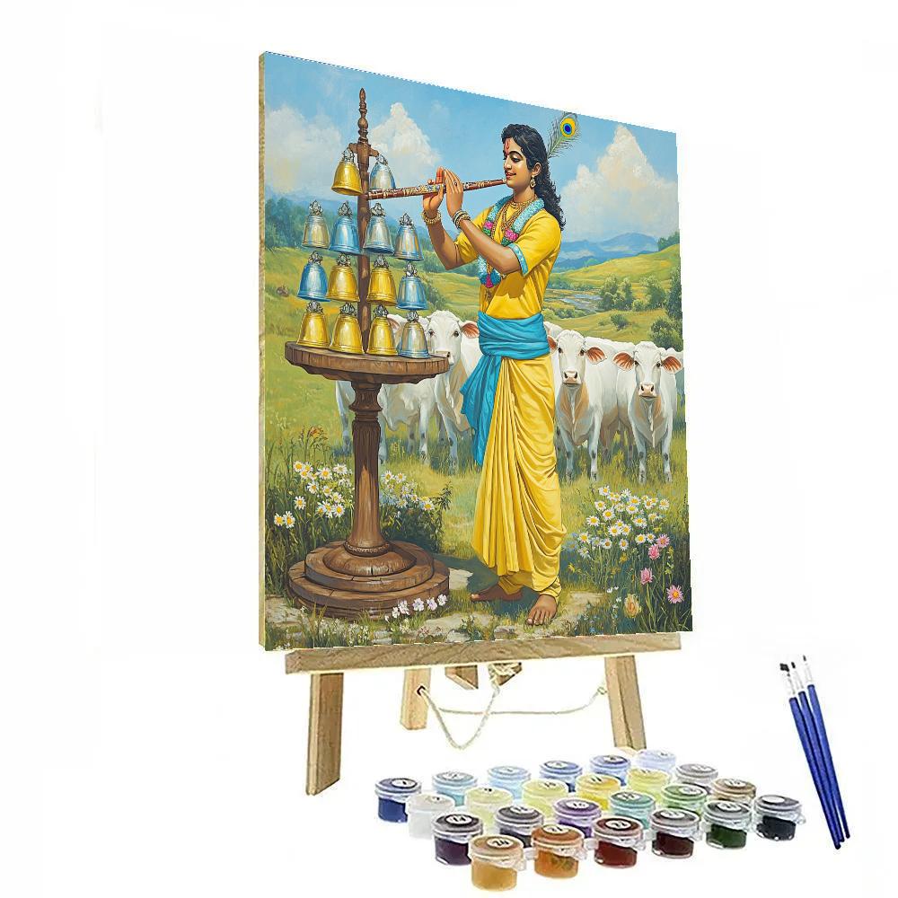 Krishna And The Crystal Cow Bell Orchestra paint by color