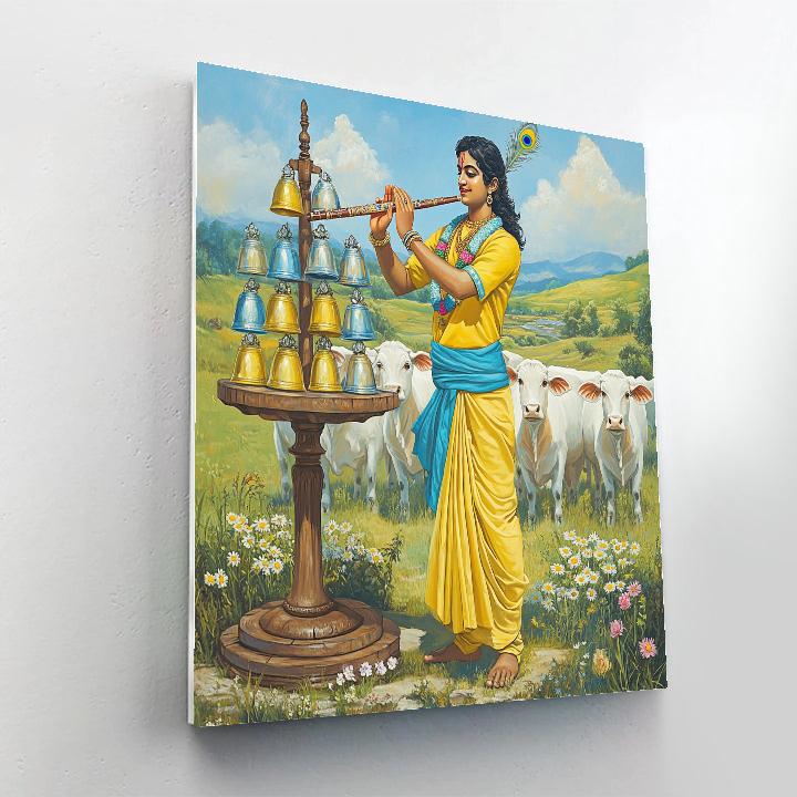 Krishna And The Crystal Cow Bell Orchestra paint by color