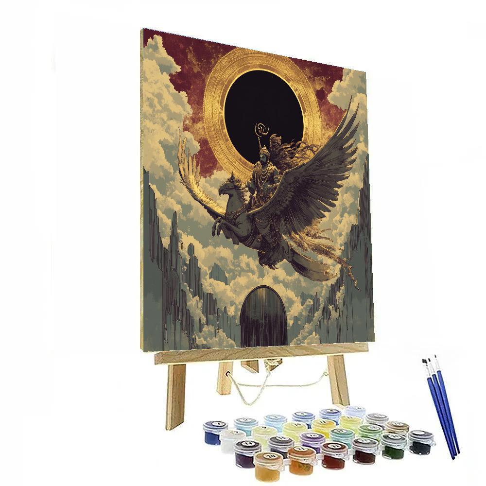 Vishnu And Garuda Over The Solar Eclipse Gate paint by color